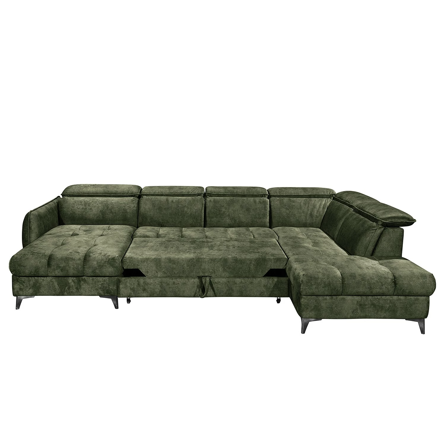 Loftscape Wohnlandschaft Grillon - Samt - Samt Insa: Moosgrün - Longchair davorstehend links / Ottomane rechts 5 Loftscape Wohnlandschaft Grillon - Samt - Samt Insa: Moosgrün - Longchair davorstehend links / Ottomane rechts – Bild 5