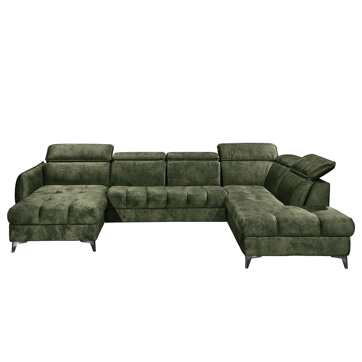 Loftscape Wohnlandschaft Grillon - Samt - Samt Insa: Moosgrün - Longchair davorstehend links / Ottomane rechts 6 Loftscape Wohnlandschaft Grillon - Samt - Samt Insa: Moosgrün - Longchair davorstehend links / Ottomane rechts – Bild 6