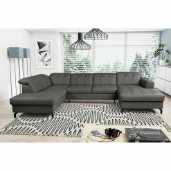 Fredriks Wohnlandschaft White Pine - Echtleder - Echtleder Mabra: Grau - Longchair davorstehend rechts / Ottomane links -WOHNZIMMERMÖBEL Verkäufe 1000241957 210208 14271200292 MOOD DETAILS P000000001000241957 mood