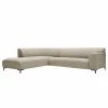 Studio Copenhagen Ecksofa Lussant - Flachgewebe Shina: Beige - Ottomane davorstehend links - Schwarz