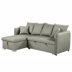 Loftscape Ecksofa Lillers - Webstoff - Hellgrau - Longchair davorstehend links