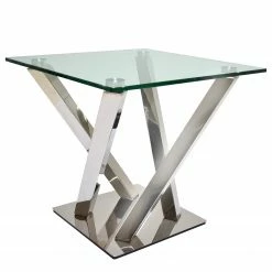 Loftscape Beistelltisch Vareilles II - Glas / Edelstahl - Chrom