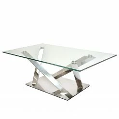 Loftscape Couchtisch Vareilles I - Glas / Edelstahl - Chrom