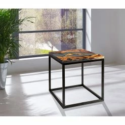 Wolf-Möbel Epoxidharz-Beistelltisch Tarnac - Harz / Metall - Grau -WOHNZIMMERMÖBEL Verkäufe 1000243202 210723 14014400008 MOOD DETAILS P000000001000243202 mood