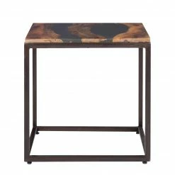 Wolf-Möbel Epoxidharz-Beistelltisch Tarnac - Harz / Metall - Grau -WOHNZIMMERMÖBEL Verkäufe 1000243202 220310 030 DETAILS P000000001000243202