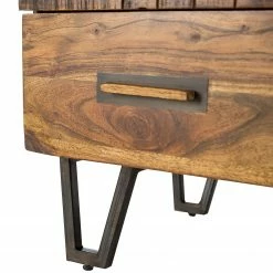 Wolf-Möbel Kommode Bazac - Akazie massiv - Akazie / Dunkelgrau -WOHNZIMMERMÖBEL Verkäufe 1000243203 220311 037 DETAILS P000000001000243203