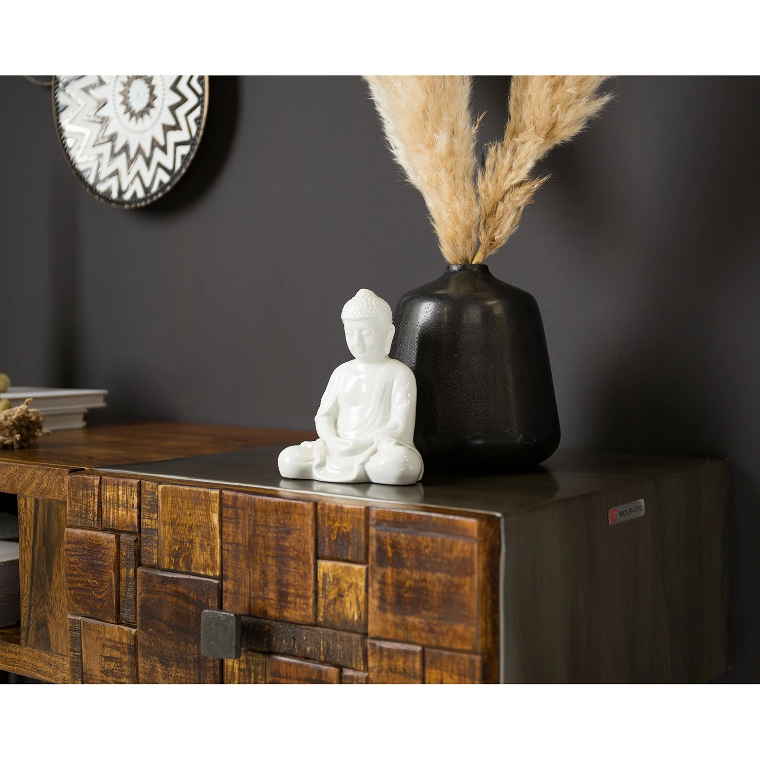 Wolf-Möbel Konsolentisch Bazac - Akazie massiv - Akazie / Dunkelgrau 4 Wolf-Möbel Konsolentisch Bazac - Akazie massiv - Akazie / Dunkelgrau – Bild 4