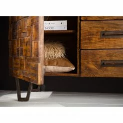 Wolf-Möbel Sideboard Bazac - Inkl. Beleuchtung - Akazie massiv - Akazie / Dunkelgrau -WOHNZIMMERMÖBEL Verkäufe 1000243213 220311 032 DETAILS P000000001000243213