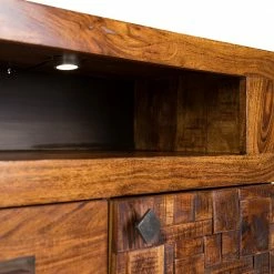 Wolf-Möbel Sideboard Bazac - Inkl. Beleuchtung - Akazie massiv - Akazie / Dunkelgrau -WOHNZIMMERMÖBEL Verkäufe 1000243213 220314 062 DETAILS P000000001000243213