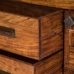 Wolf-Möbel Sideboard Bazac - Inkl. Beleuchtung - Akazie massiv - Akazie / Dunkelgrau -WOHNZIMMERMÖBEL Verkäufe 1000243213 220314 064 DETAILS P000000001000243213