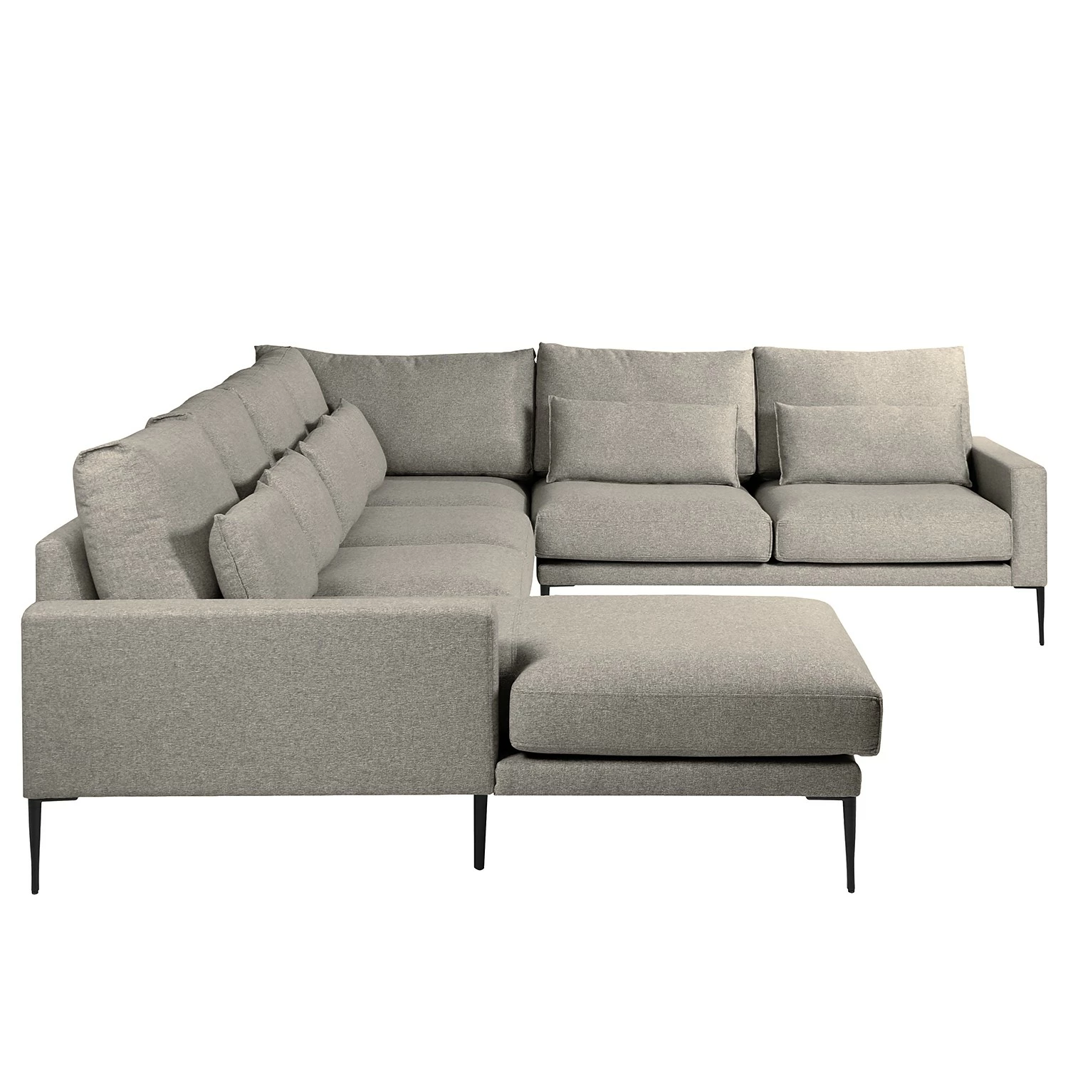 Fredriks Wohnlandschaft Garlin - Webstoff - Webstoff Sogol: Grau - Longchair davorstehend links / Ottomane rechts 3 Fredriks Wohnlandschaft Garlin - Webstoff - Webstoff Sogol: Grau - Longchair davorstehend links / Ottomane rechts – Bild 3