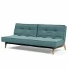 Innovation Möbel Schlafsofa Splitback Eik - Stoff Mixed Dance: Light Blue - Eiche Hell