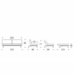 Innovation Möbel Schlafsofa Splitback Eik - Stoff Mixed Dance: Light Blue - Eiche Hell -WOHNZIMMERMÖBEL Verkäufe 1000244285 210218 14582900108 SKETCH DETAILS P000000001000244285 sketch