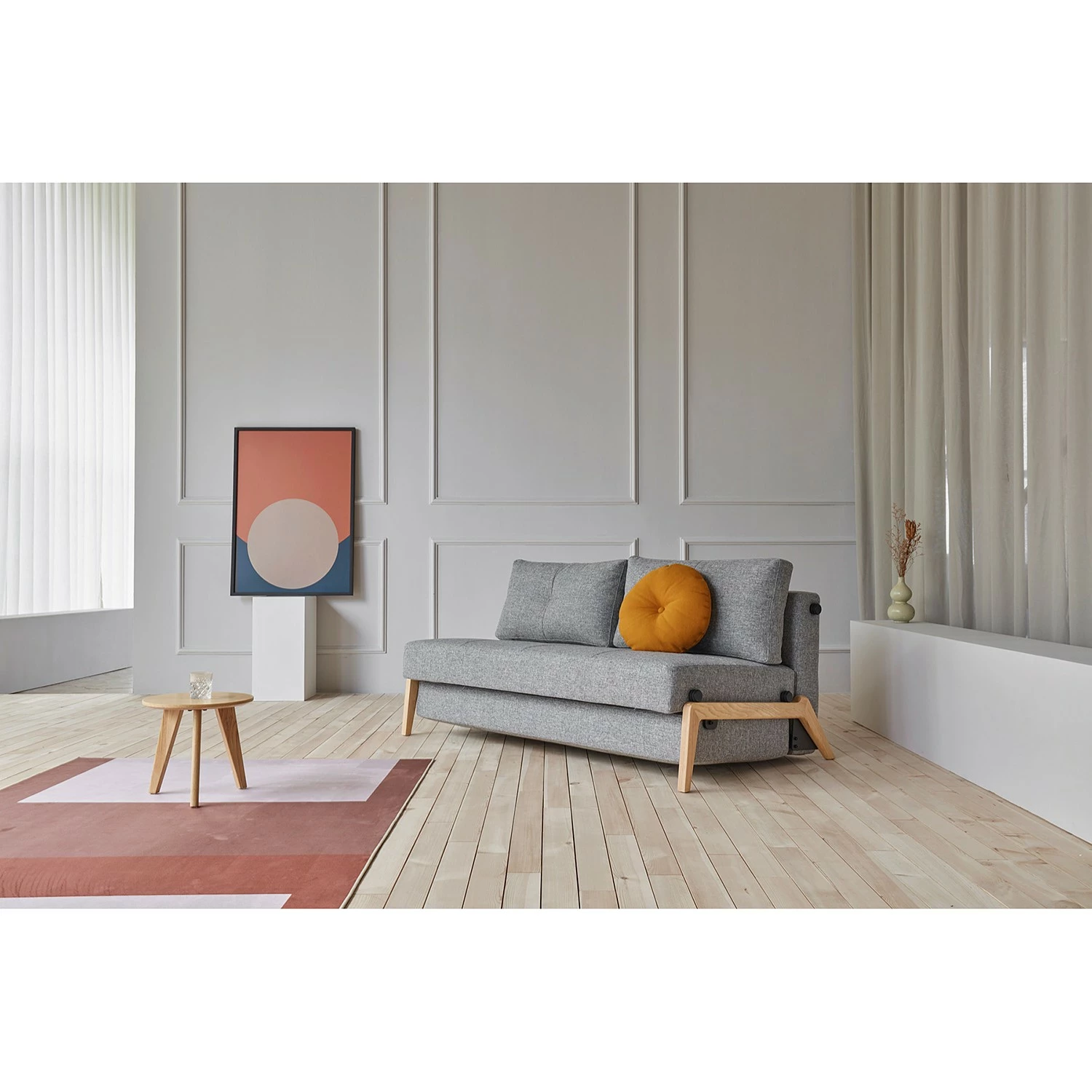 Innovation Möbel Schlafsofa Cubed - Stoff Twist: Granite - Breite: 168 cm - Eiche Hell 2 Innovation Möbel Schlafsofa Cubed - Stoff Twist: Granite - Breite: 168 cm - Eiche Hell – Bild 2