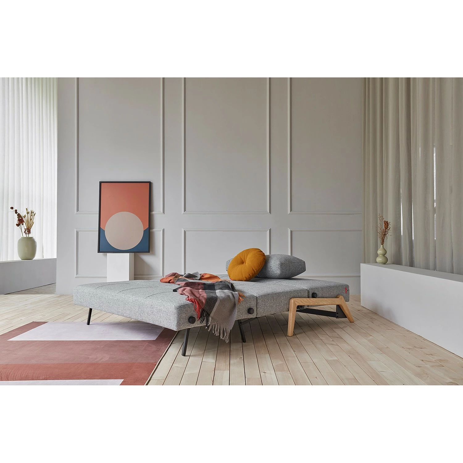 Innovation Möbel Schlafsofa Cubed - Stoff Twist: Granite - Breite: 168 cm - Eiche Hell 3 Innovation Möbel Schlafsofa Cubed - Stoff Twist: Granite - Breite: 168 cm - Eiche Hell – Bild 3