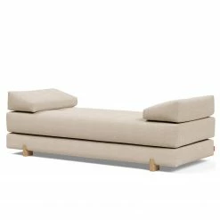Innovation Möbel Schlafsofa Sigmund - Webstoff - Webstoff Kenya: Gravel - Eiche Hell