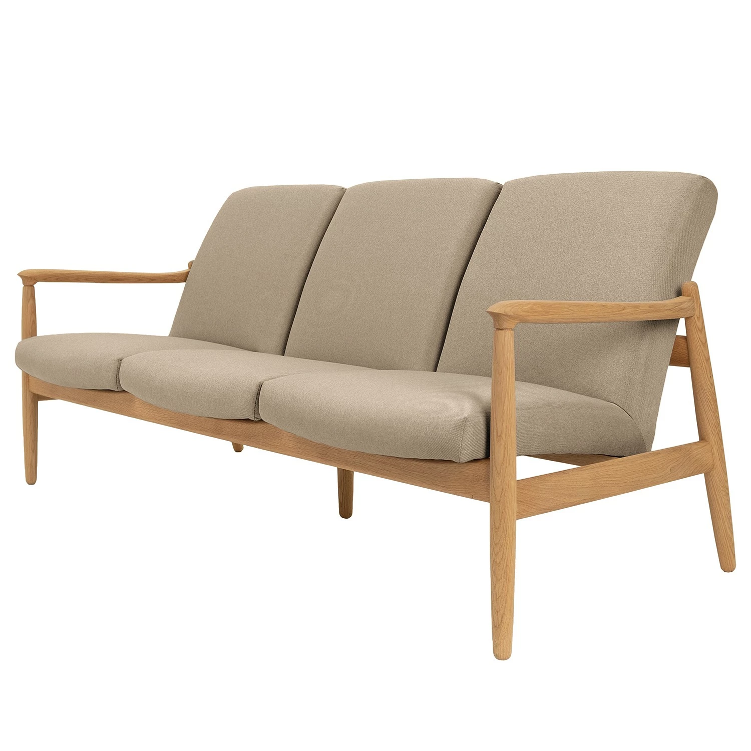 Studio Copenhagen Sofa Froid (3-Sitzer) - Webstoff - Webstoff Baca: Beige - Eiche Hell 1 Studio Copenhagen Sofa Froid (3-Sitzer) - Webstoff - Webstoff Baca: Beige - Eiche Hell