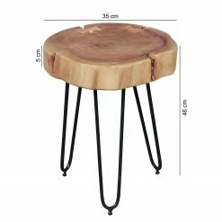 Naturoo Beistelltisch Loudet - Akazie massiv / Metall - Akazie / Schwarz -WOHNZIMMERMÖBEL Verkäufe 1000244851 210202 14512000049 SKETCH DETAILS P000000001000244851 sketch