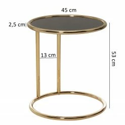 Red Living Beistelltisch Loubers - Glas / Metall - Schwarz / Gold -WOHNZIMMERMÖBEL Verkäufe 1000244871 210202 14554900149 SKETCH DETAILS P000000001000244871 sketch