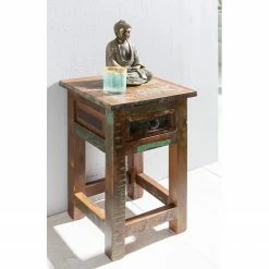 Naturoo Beistelltisch Loubille - Mango massiv - Mango / Blau -WOHNZIMMERMÖBEL Verkäufe 1000244874 210202 14563900166 MOOD DETAILS P000000001000244874 mood