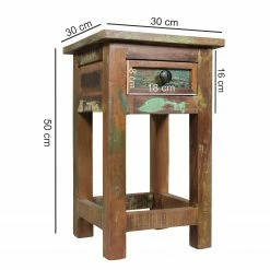 Naturoo Beistelltisch Loubille - Mango massiv - Mango / Blau -WOHNZIMMERMÖBEL Verkäufe 1000244874 210202 14565200170 SKETCH DETAILS P000000001000244874 sketch
