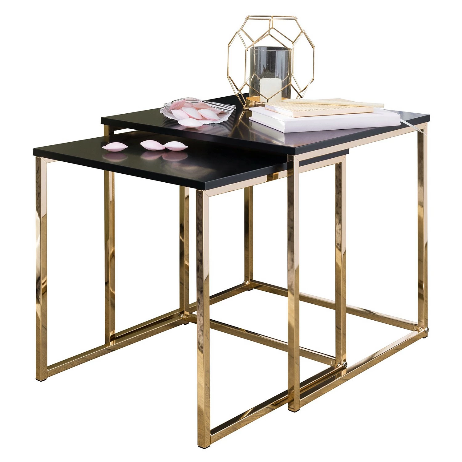 Loftscape Beistelltisch Menville (2er-Set) - Schwarz / Roségold 4 Loftscape Beistelltisch Menville (2er-Set) - Schwarz / Roségold – Bild 4