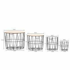 Norrwood Beistelltisch Veranne I (4er-Set) - Eiche Dekor / Schwarz -WOHNZIMMERMÖBEL Verkäufe 1000244887 210202 15010300255 SKETCH DETAILS P000000001000244887 sketch