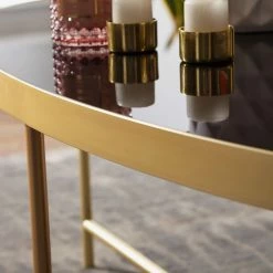 Loftscape Couchtisch Hitte - Glas / Metall - Schwarz / Gold -WOHNZIMMERMÖBEL Verkäufe 1000244888 210202 15011700259 DETAILS P000000001000244888