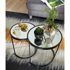 Loftscape Beistelltisch Menglon - Glas / Metall - Schwarz -WOHNZIMMERMÖBEL Verkäufe 1000244898 210202 15042000316 MOOD DETAILS P000000001000244898 mood