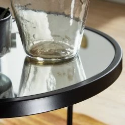 Loftscape Beistelltisch Menglon - Glas / Metall - Schwarz -WOHNZIMMERMÖBEL Verkäufe 1000244898 210202 15042300317 DETAILS P000000001000244898