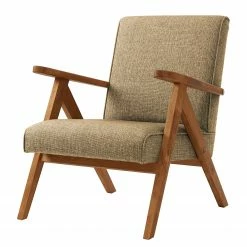 Studio Copenhagen Sessel Auklet - Webstoff - Webstoff Anait: Cappuccino - Buche Hell