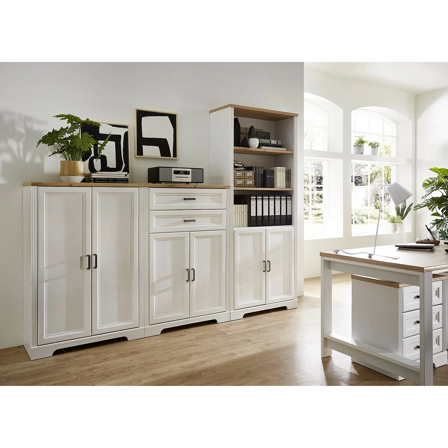 Ridgevalley Büroregal Jasmund I - Pinie Weiß Dekor 2 Ridgevalley Büroregal Jasmund I - Pinie Weiß Dekor – Bild 2