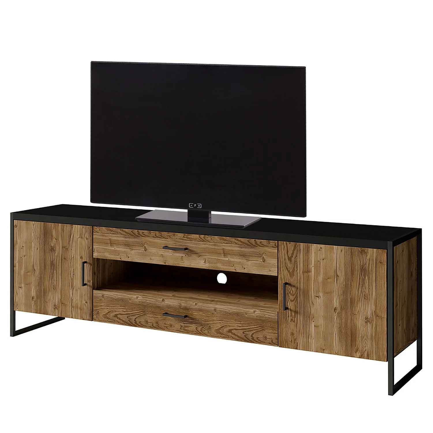 Red Living TV-Lowboard Turriers I - Fichte Dekor / Matt Schwarz 1 Red Living TV-Lowboard Turriers I - Fichte Dekor / Matt Schwarz