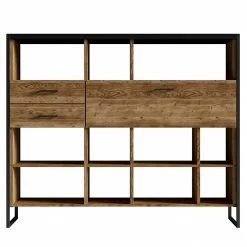 Red Living Regal Turriers III - Fichte Dekor / Matt Schwarz -WOHNZIMMERMÖBEL Verkäufe 1000245417 210217 13053800069 DETAILS P000000001000245417