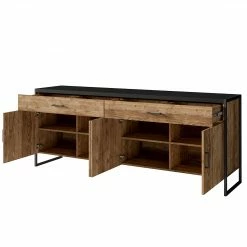 Red Living Sideboard Turriers - Fichte Dekor / Matt Schwarz -WOHNZIMMERMÖBEL Verkäufe 1000245418 210217 13054900075 DETAILS P000000001000245418