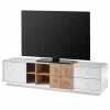 Loftscape TV-Lowboard Crecora - Weiß / Eiche Dekor