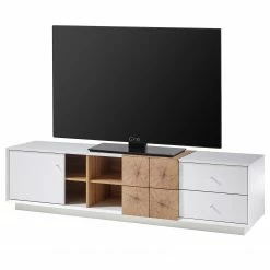 Loftscape TV-Lowboard Crecora - Weiß / Eiche Dekor