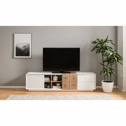 Loftscape TV-Lowboard Crecora - Weiß / Eiche Dekor -WOHNZIMMERMÖBEL Verkäufe 1000246790 220509 021 MOOD DETAILS P000000001000246790 mood