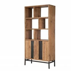 Ars manufacti Büroregal Domme - Akazie massiv / Eisen - Akazie / Anthrazit -WOHNZIMMERMÖBEL Verkäufe 1000246832 220406 031 DETAILS P000000001000246832