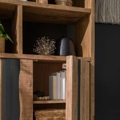 Ars manufacti Büroregal Domme - Akazie massiv / Eisen - Akazie / Anthrazit -WOHNZIMMERMÖBEL Verkäufe 1000246832 220705 022 MOOD DETAILS P000000001000246832 mood