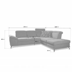 Loftscape Ecksofa Tamaris II - Webstoff - Webstoff Palila: Espresso - Ecke davorstehend rechts - Mit Schlaffunktion -WOHNZIMMERMÖBEL Verkäufe 1000248791 210317 15134901419 SKETCH DETAILS P000000001000248791 sketch