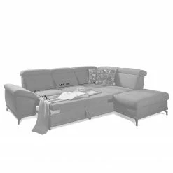 Loftscape Ecksofa Tamaris II - Webstoff - Webstoff Palila: Espresso - Ecke davorstehend rechts - Mit Schlaffunktion -WOHNZIMMERMÖBEL Verkäufe 1000248791 210317 15134901420 SKETCH DETAILS P000000001000248791 sketch