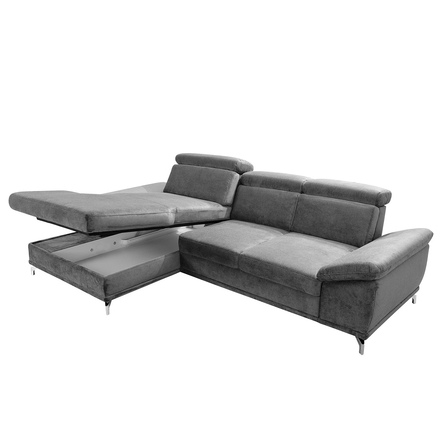 Loftscape Ecksofa Tamaris I - Cord - Cordstoff Inbal: Grau - Longchair davorstehend links - Mit Schlaffunktion 4 Loftscape Ecksofa Tamaris I - Cord - Cordstoff Inbal: Grau - Longchair davorstehend links - Mit Schlaffunktion – Bild 4
