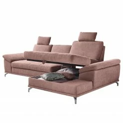 Loftscape Ecksofa Odenas - Webstoff - Webstoff Palila: Mauve - Longchair davorstehend rechts - Mit Schlaffunktion -WOHNZIMMERMÖBEL Verkäufe 1000248827 210317 15142401901 DETAILS P000000001000248827