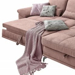 Loftscape Ecksofa Odenas - Webstoff - Webstoff Palila: Mauve - Longchair davorstehend rechts - Mit Schlaffunktion -WOHNZIMMERMÖBEL Verkäufe 1000248827 210317 15142401906 DETAILS P000000001000248827
