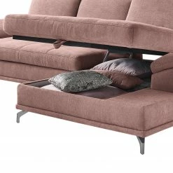 Loftscape Ecksofa Odenas - Webstoff - Webstoff Palila: Mauve - Longchair davorstehend rechts - Mit Schlaffunktion -WOHNZIMMERMÖBEL Verkäufe 1000248827 210317 15142401907 DETAILS P000000001000248827