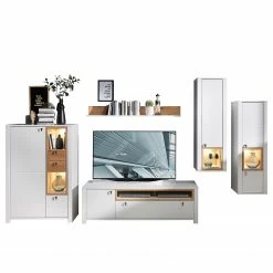 Loftscape Highboard Cordelle I - Inkl. Beleuchtung - Matt Weiß / Wildbuche -WOHNZIMMERMÖBEL Verkäufe 1000249572 210302 14405400039 DETAILS P000000001000249572