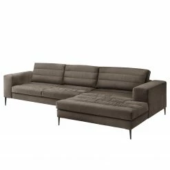 Fredriks Ecksofa Valmorel - Webstoff - Microfaser Knarik: Cappuccino - Longchair davorstehend rechts - Ohne Hocker -WOHNZIMMERMÖBEL Verkäufe 1000249771 210415 15383800040 DETAILS P000000001000249771