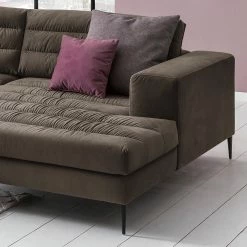 Fredriks Ecksofa Valmorel - Webstoff - Microfaser Knarik: Cappuccino - Longchair davorstehend rechts - Ohne Hocker -WOHNZIMMERMÖBEL Verkäufe 1000249771 210415 15384600044 DETAILS P000000001000249771