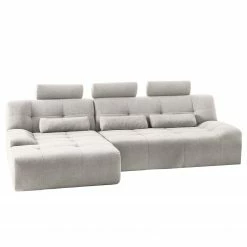 Fredriks Ecksofa Valleres - Webstoff - Webstoff Nila: Hellgrau - Longchair davorstehend links - Ohne Hocker -WOHNZIMMERMÖBEL Verkäufe 1000249840 210415 15502700273 DETAILS P000000001000249840